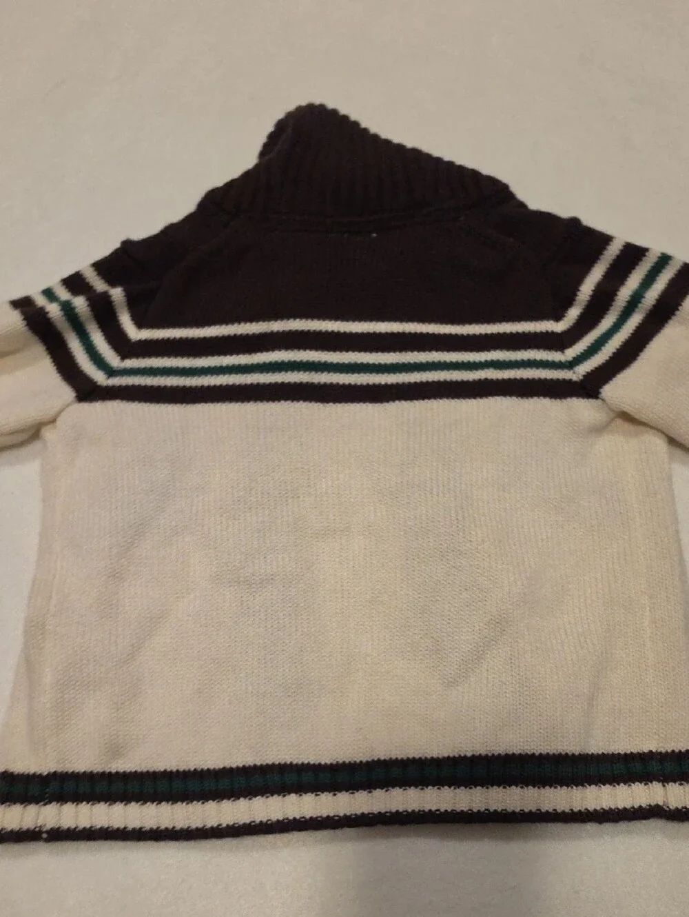 Janie and Jack Cream, Brown & Red Horse Intarsia Shawl Cardigan